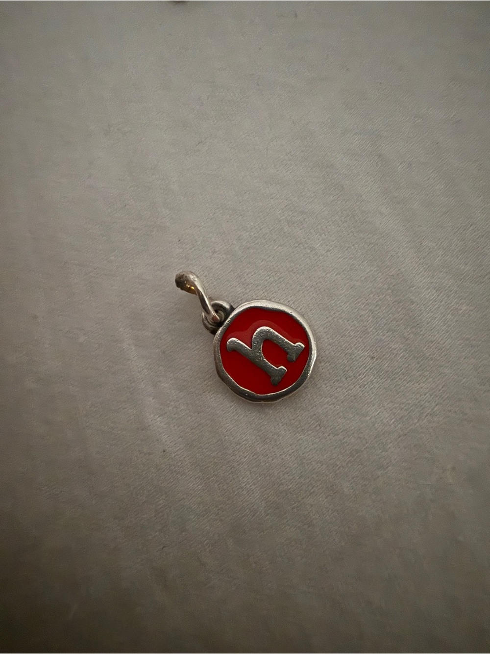 Red Enamel 'h’ Letter Charm James Avery